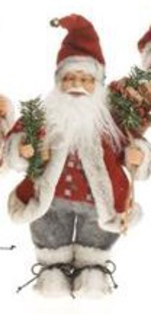 Santa 32cm Red Coat Grey Trousers Checked Jumper image 0